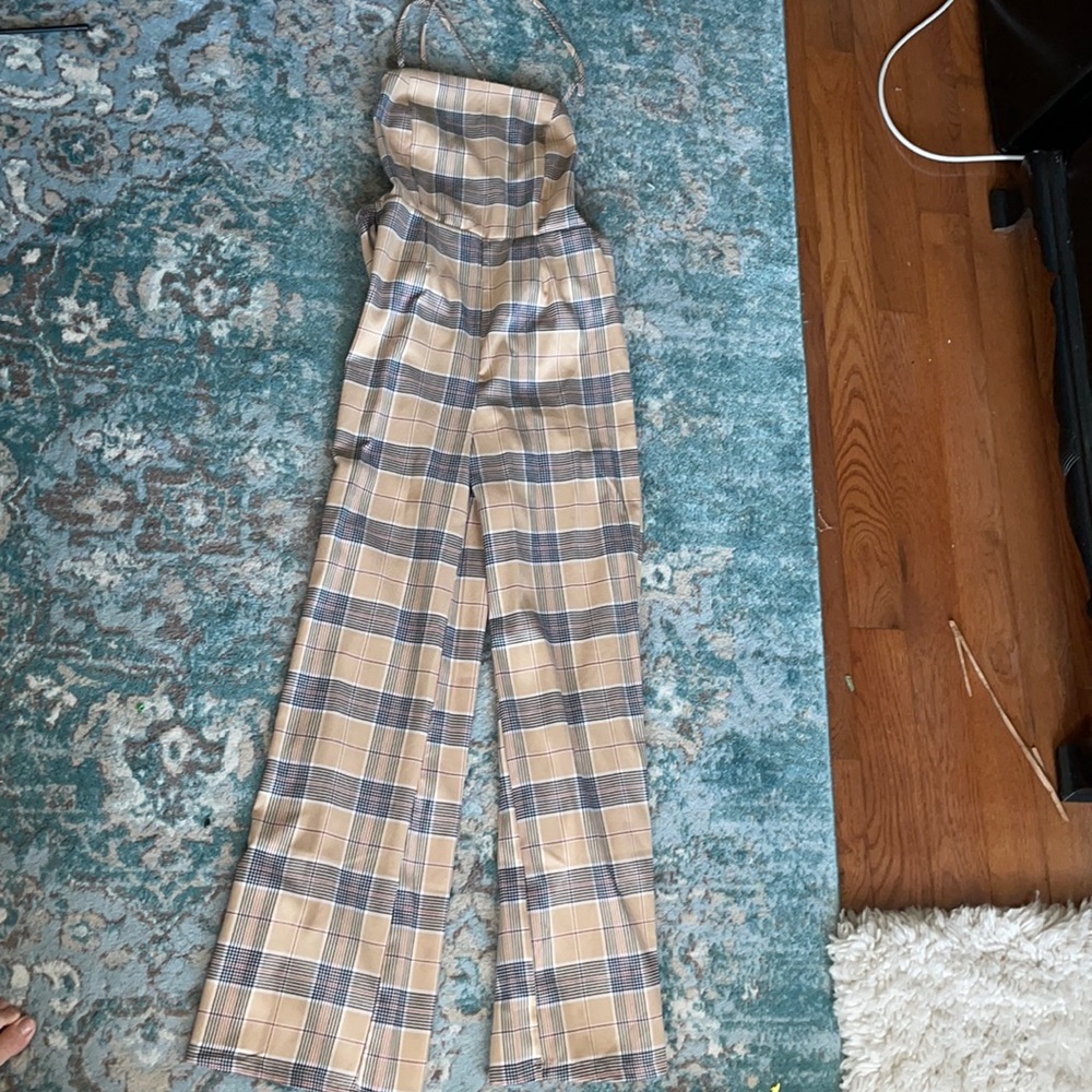 Forever 21 plaid jump suit